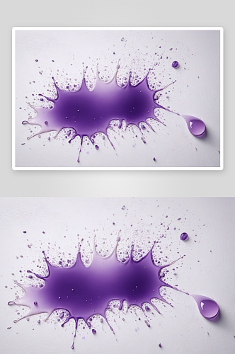 抽象背景白色画布淡紫色颜料滴图片