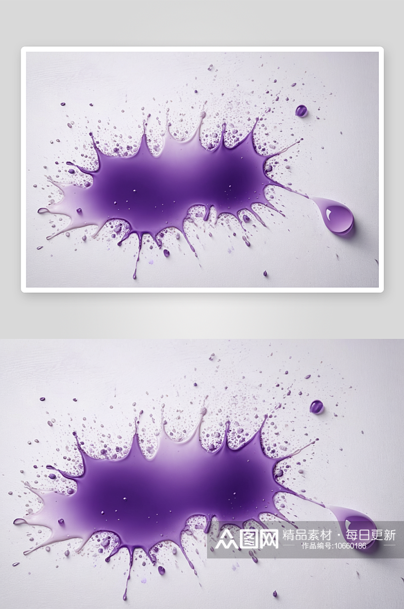 抽象背景白色画布淡紫色颜料滴图片素材