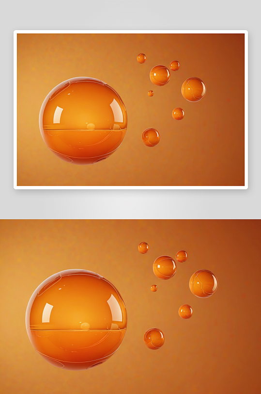 橙色圆形几何图形大小不一球体抽象概念图片