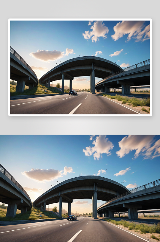 城道路立交桥景观汽车广告背景图风景图片