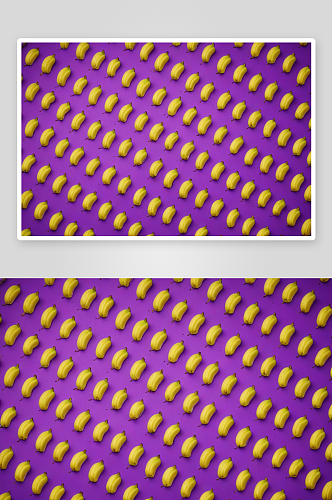 插图剥皮香蕉紫色背景图片