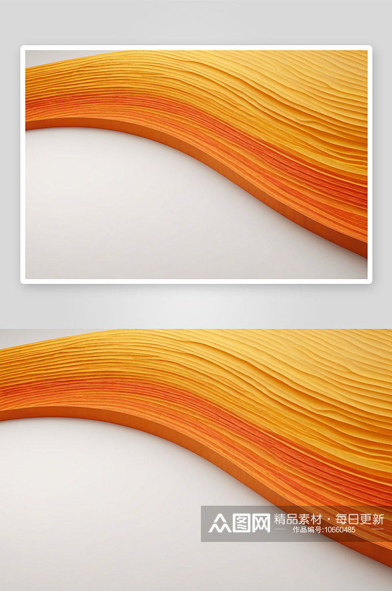 彩色纸条纹波浪形状橙色黄色图片素材