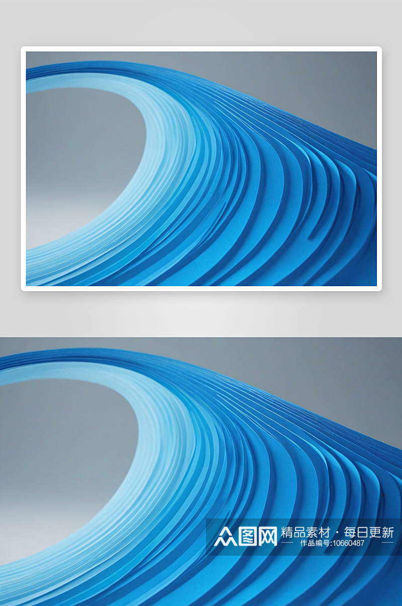 彩色纸条波浪形状蓝色图片素材
