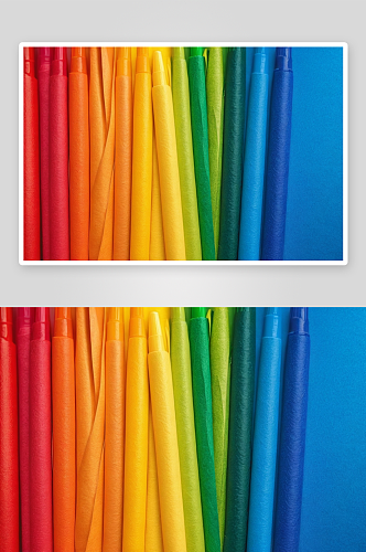 彩色毡尖笔同一颜色纸产生彩虹色图片