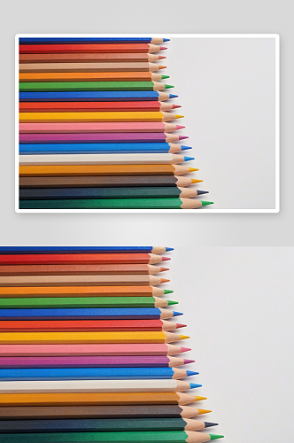 彩色铅笔孤立白色背景关闭了图片