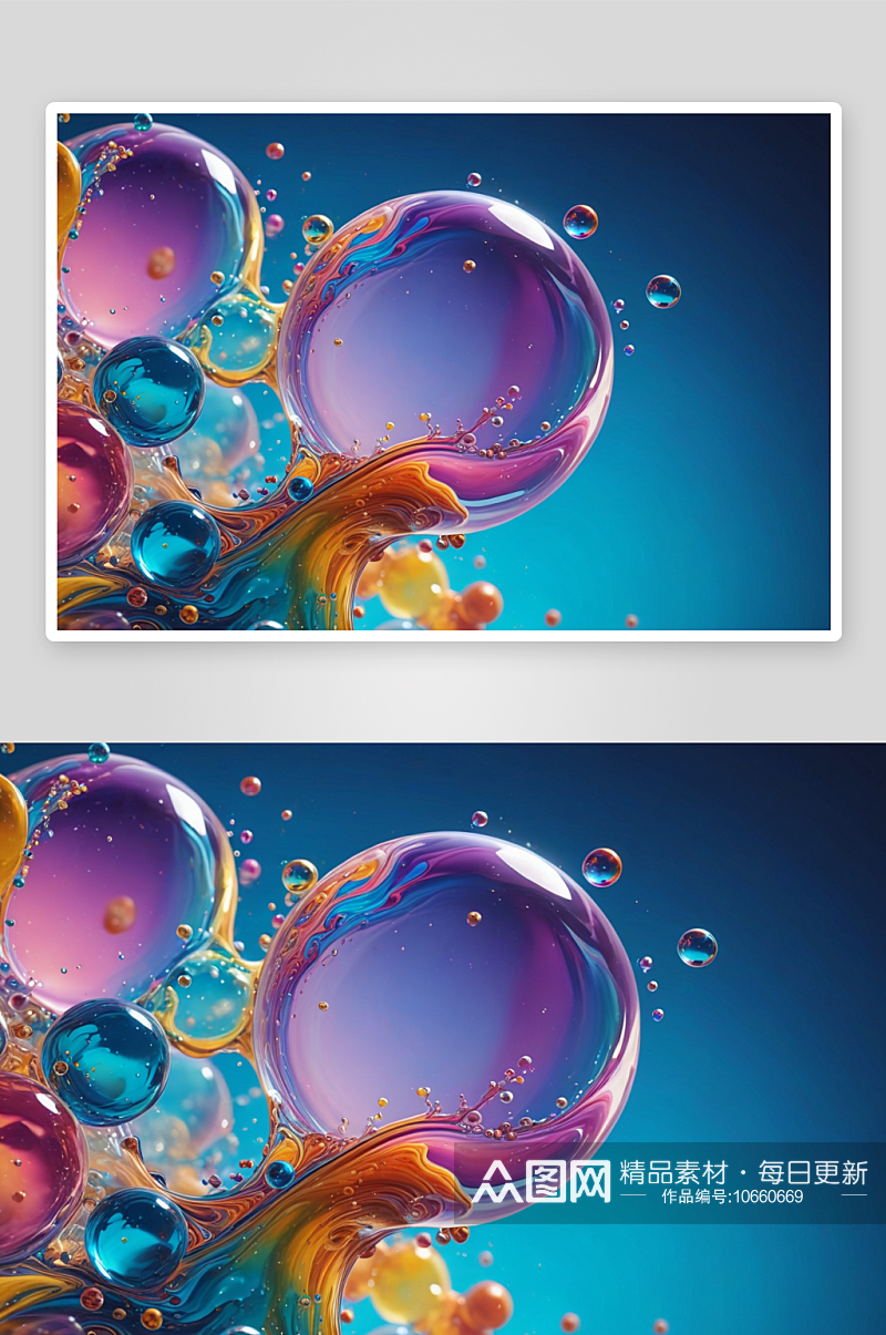 彩色明亮气泡油美丽油漆宇宙颜色移动图片素材