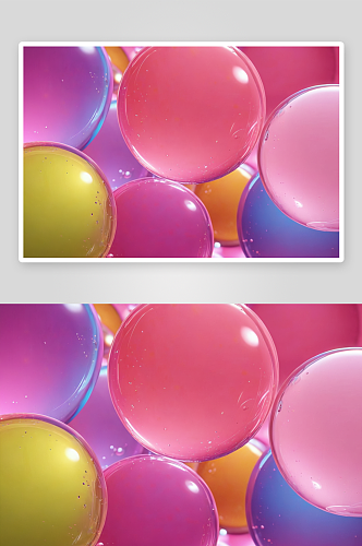 彩色粉红色泡泡背景图片