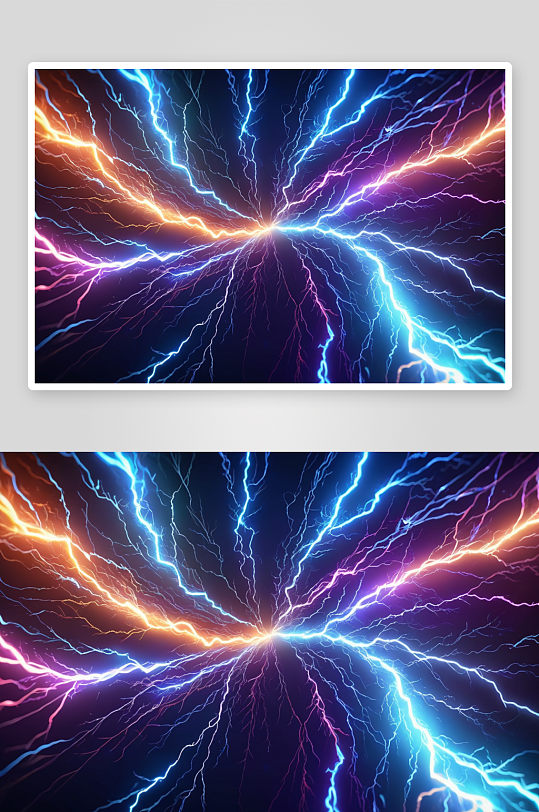 彩色抽象背景旋转光迹能量闪电螺栓图片