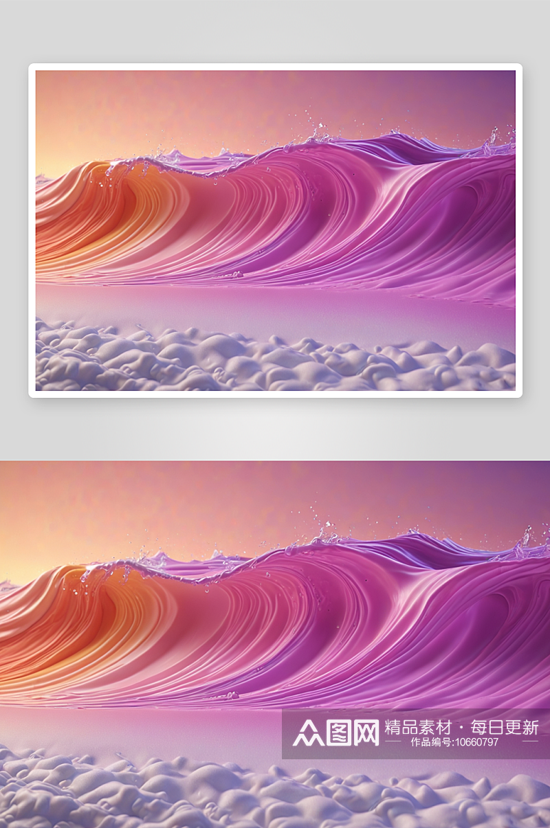 彩色波浪泡沫渲染图片素材