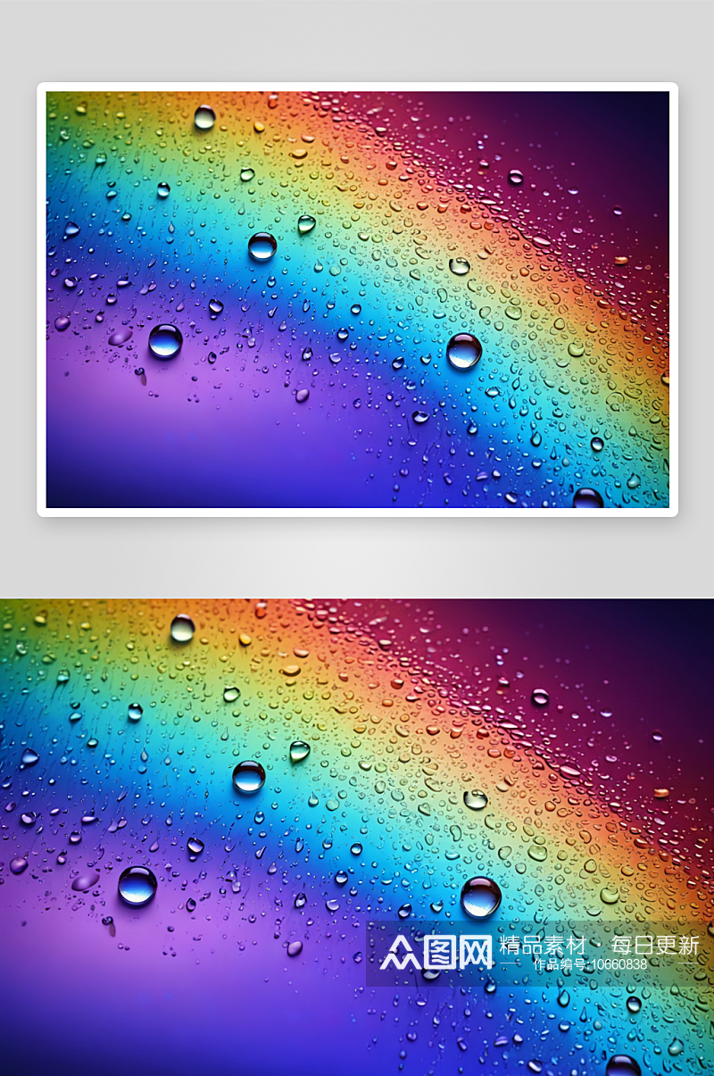 彩色背景窗玻璃水滴图片素材