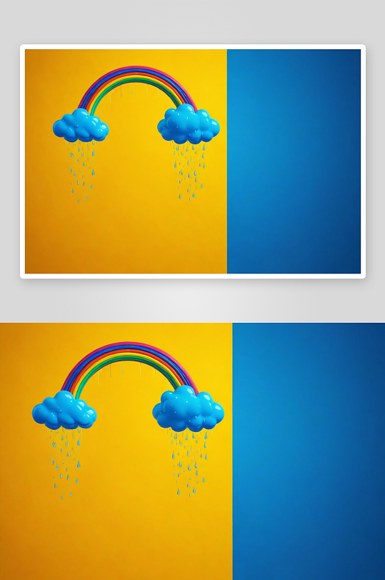 彩色背景彩虹降雨天气阴晴图片图片
