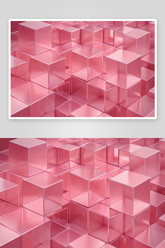 淡粉色立方体抽象背景图片