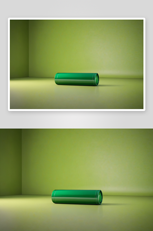 单一绿色圆柱形产品背景图片