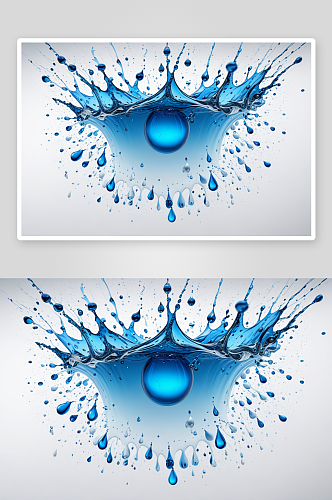 背景用蓝色水滴白色背景悬浮图片