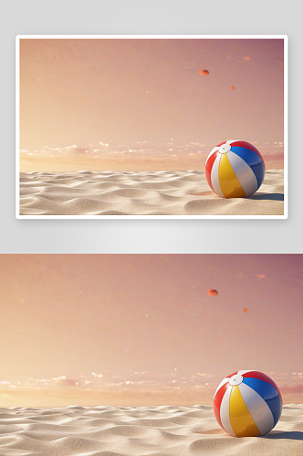 背景渲染沙滩球图片