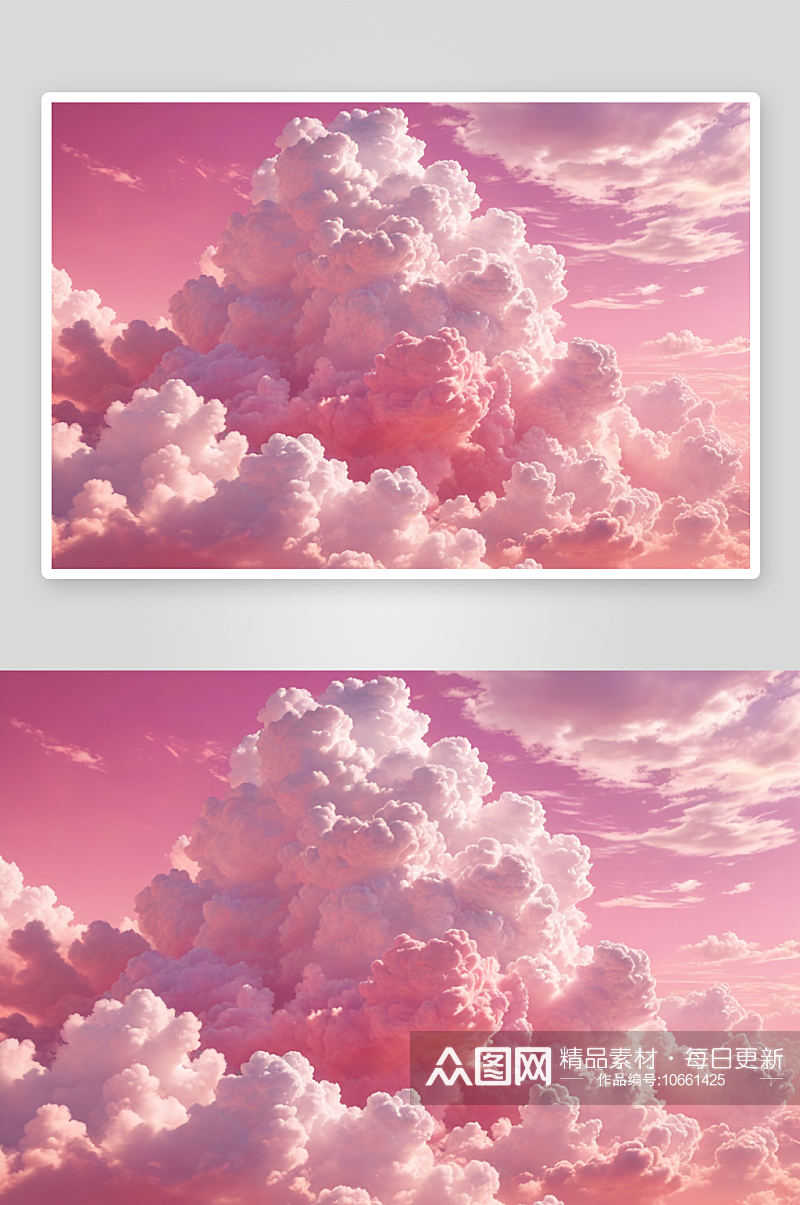 背景天空粉红色柔颜色白云图片素材