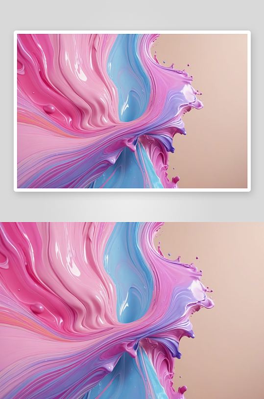 创意色彩液体流动背景丙烯颜料图片