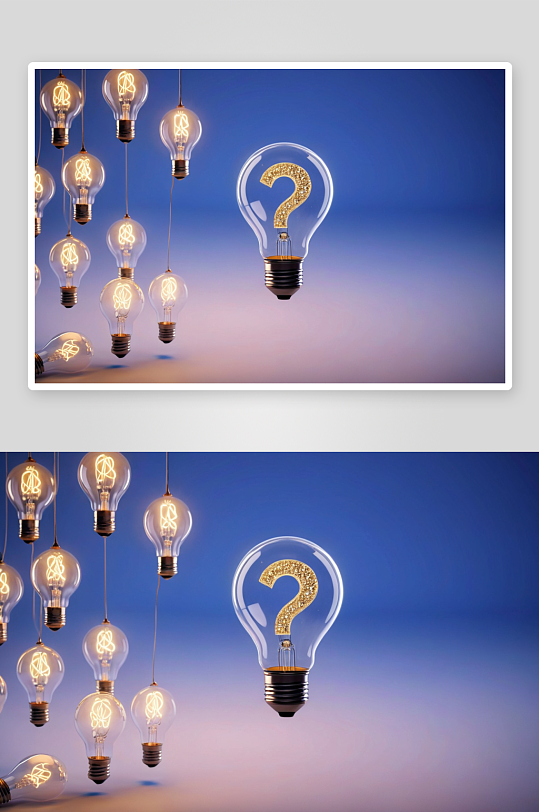创新新想法灯泡概念问号图片