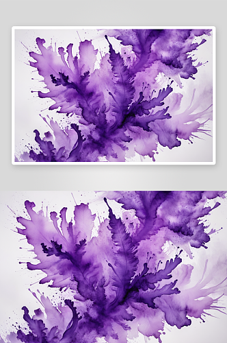 背景醇墨洗淡紫色纹理白纸图片