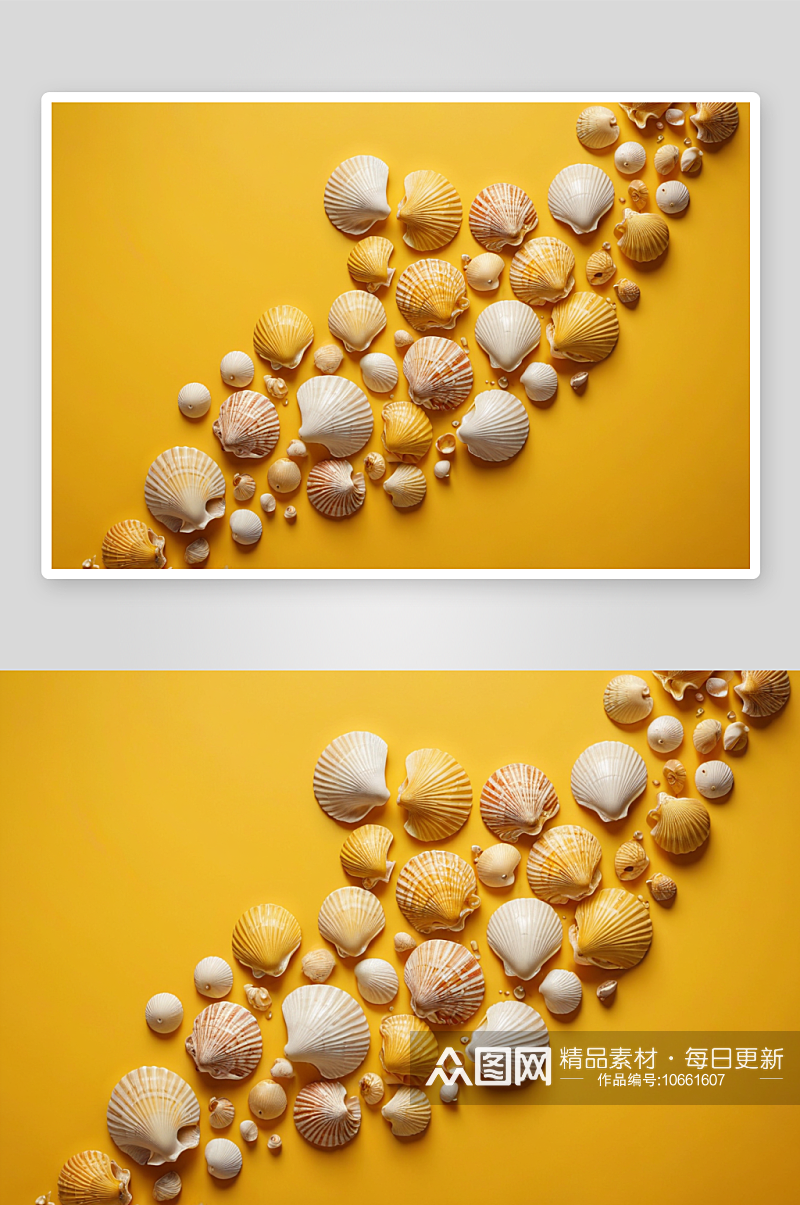 贝壳黄色背景图片素材