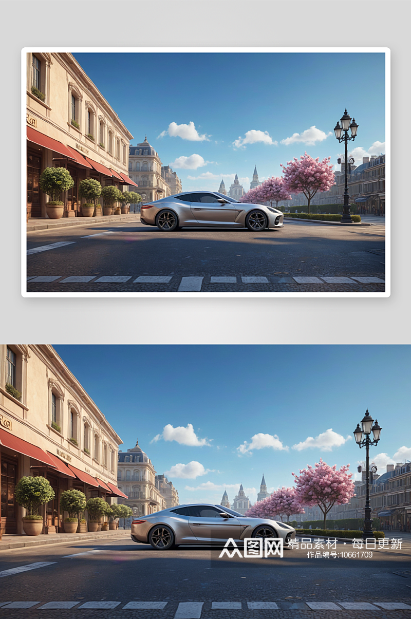 白玉兰广场汽车广告背景图图片素材