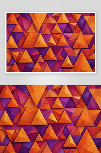抽象纹理橙色紫色几何三角形背景画布图片