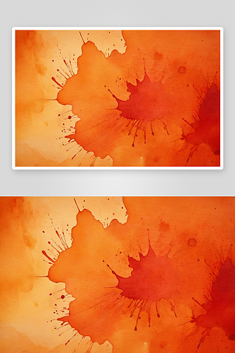抽象图像橙色纸背景红色污点水彩图片