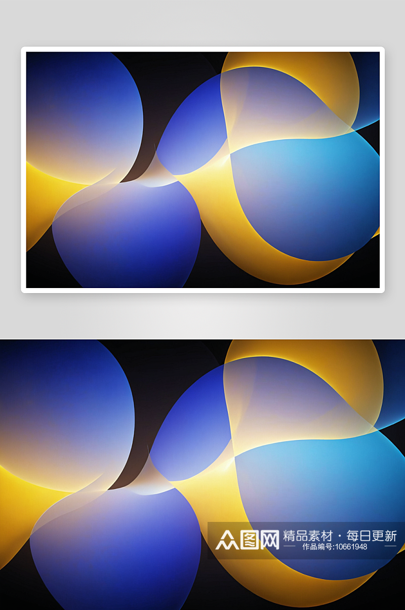 抽象图案交错黄色蓝色灯光一个黑色背景图片素材