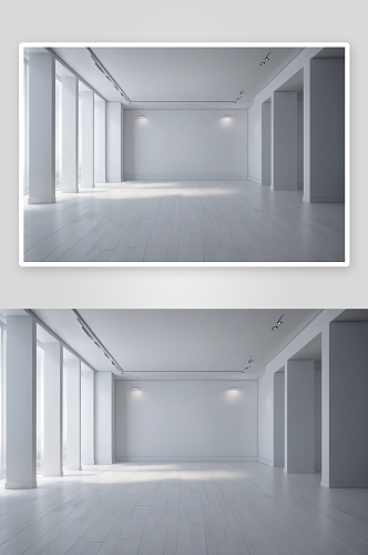 白色简洁室内空间大厅空地广告背景图片
