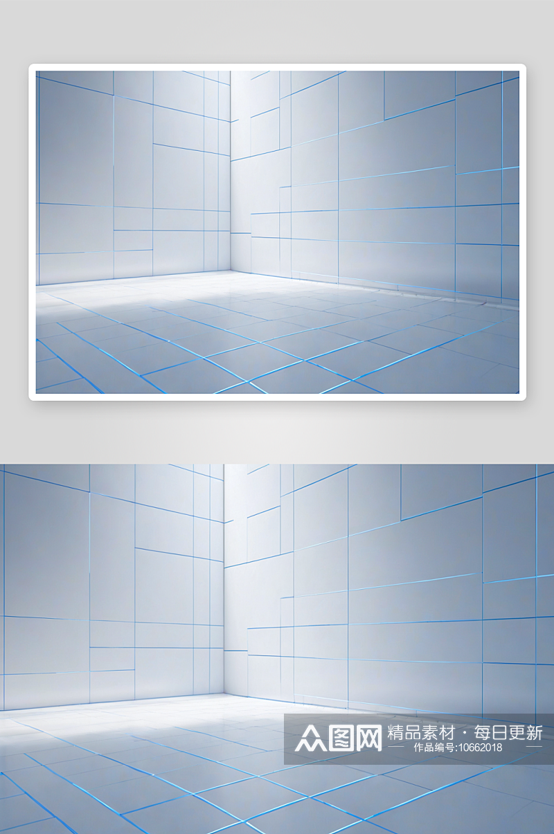 白色方块蓝色网格线条渲染图片素材