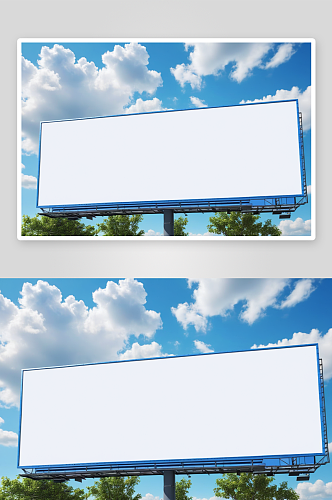 户外广告牌蓝天背景剪辑路径图片