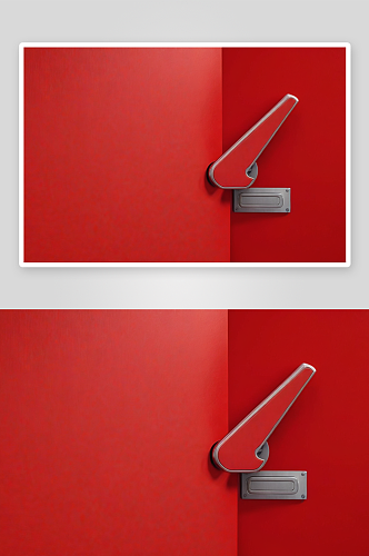 红色墙壁设有自动关门装置图片