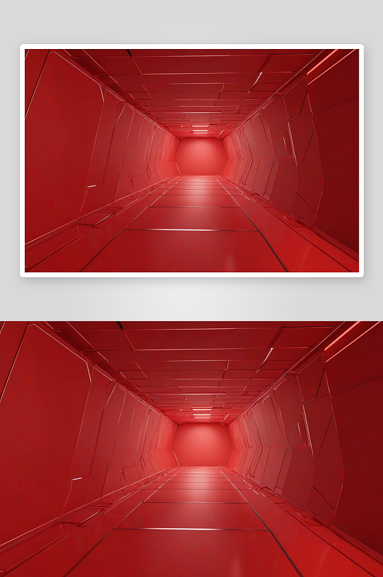 红色简单三维空间背景图片