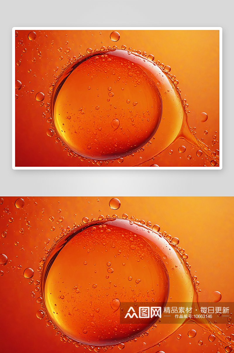 红色背景橙色水滴气泡形成纹理完整框架图片素材