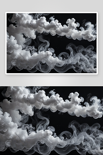 黑色背景白色烟雾形式纹理完整框架图片