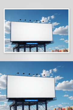 广告牌空白广告横幅媒体展示天空背景图片