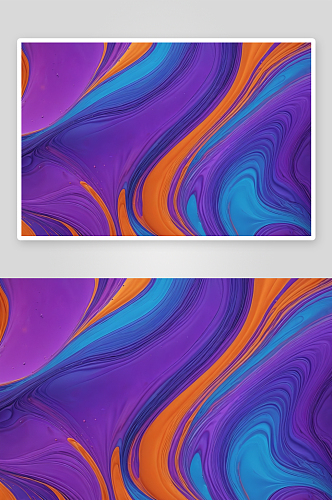 抽象彩色背景流体颜色形状橙色蓝色紫色图片