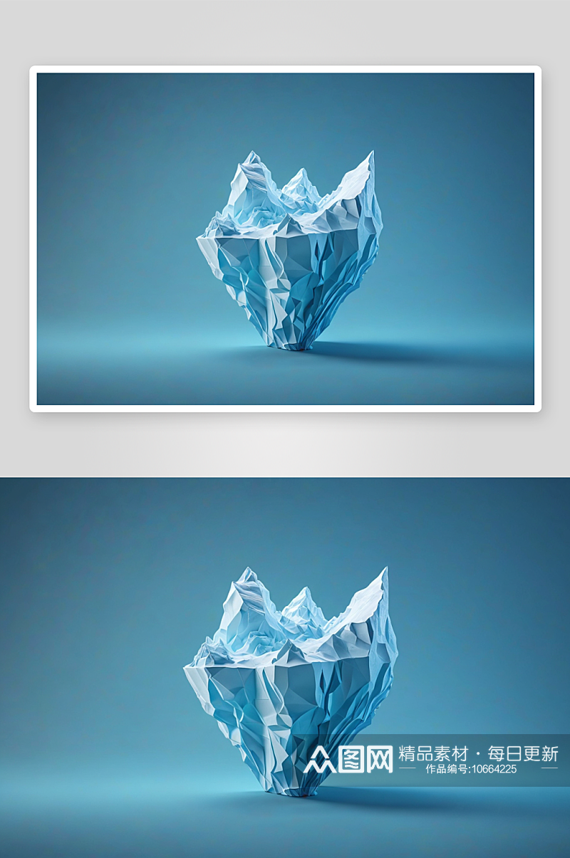 抽象冰山形状纸概念图片素材