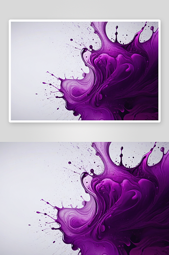 抽象背景紫色墨水滴白色画布滑动图片