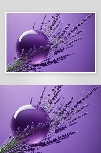 抽象背景光轨迹一个淡紫色背景球体形式图片