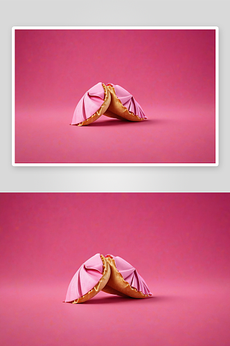 粉色背景幸运饼干图片