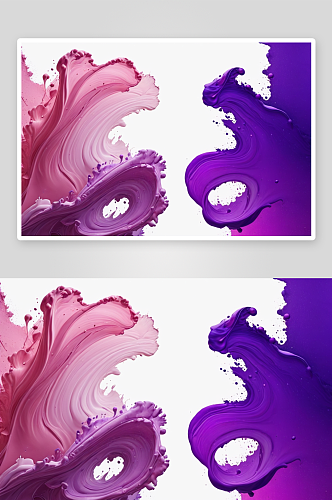 粉红色紫色颜料斑点白色画布滑动图片