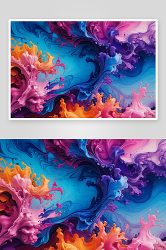 色彩丰富抽象背景采用醇墨技法制作图片