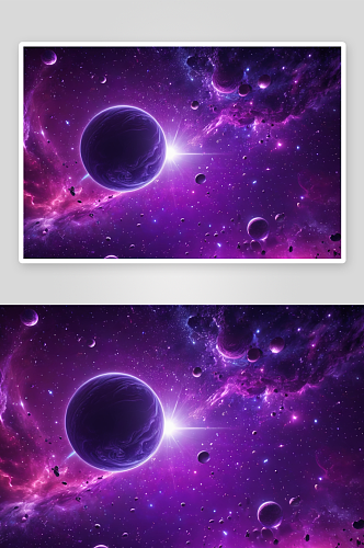 三维紫色空间背景三维图形软件生成图片