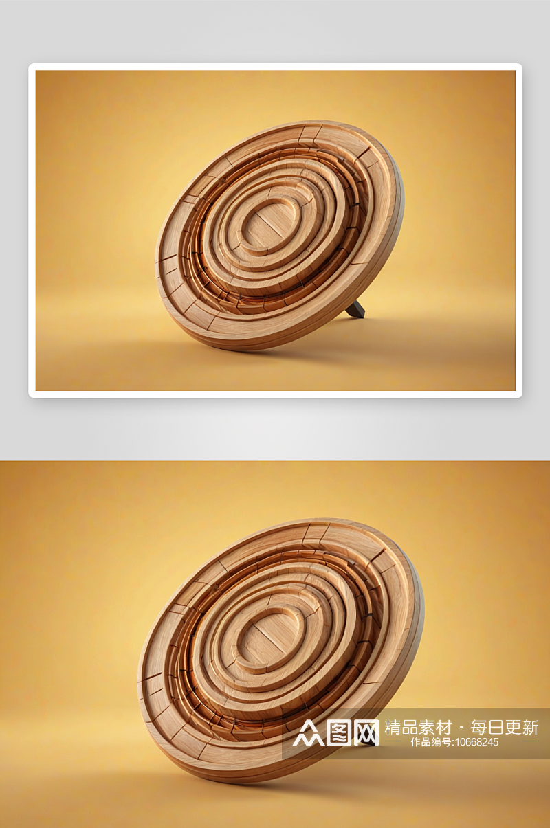 三维抽象木制饼状图组成图片素材