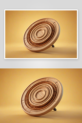 三维抽象木制饼状图组成图片