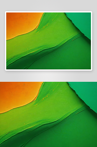 全画框混合绿色橙色颜料画布图片