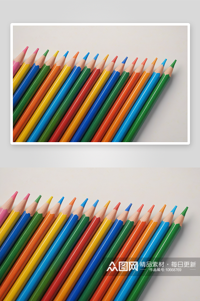 一排彩色铅笔图片素材