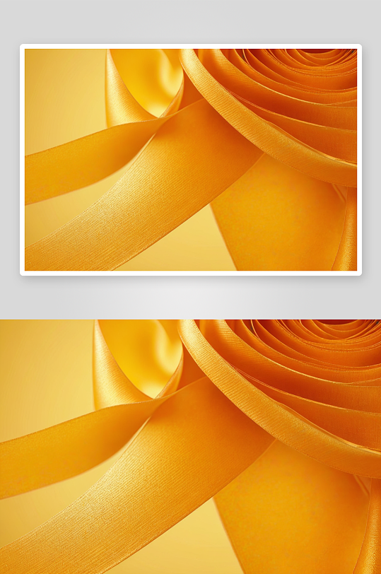 一卷卷曲亮黄色橙色丝带抽象图像图片