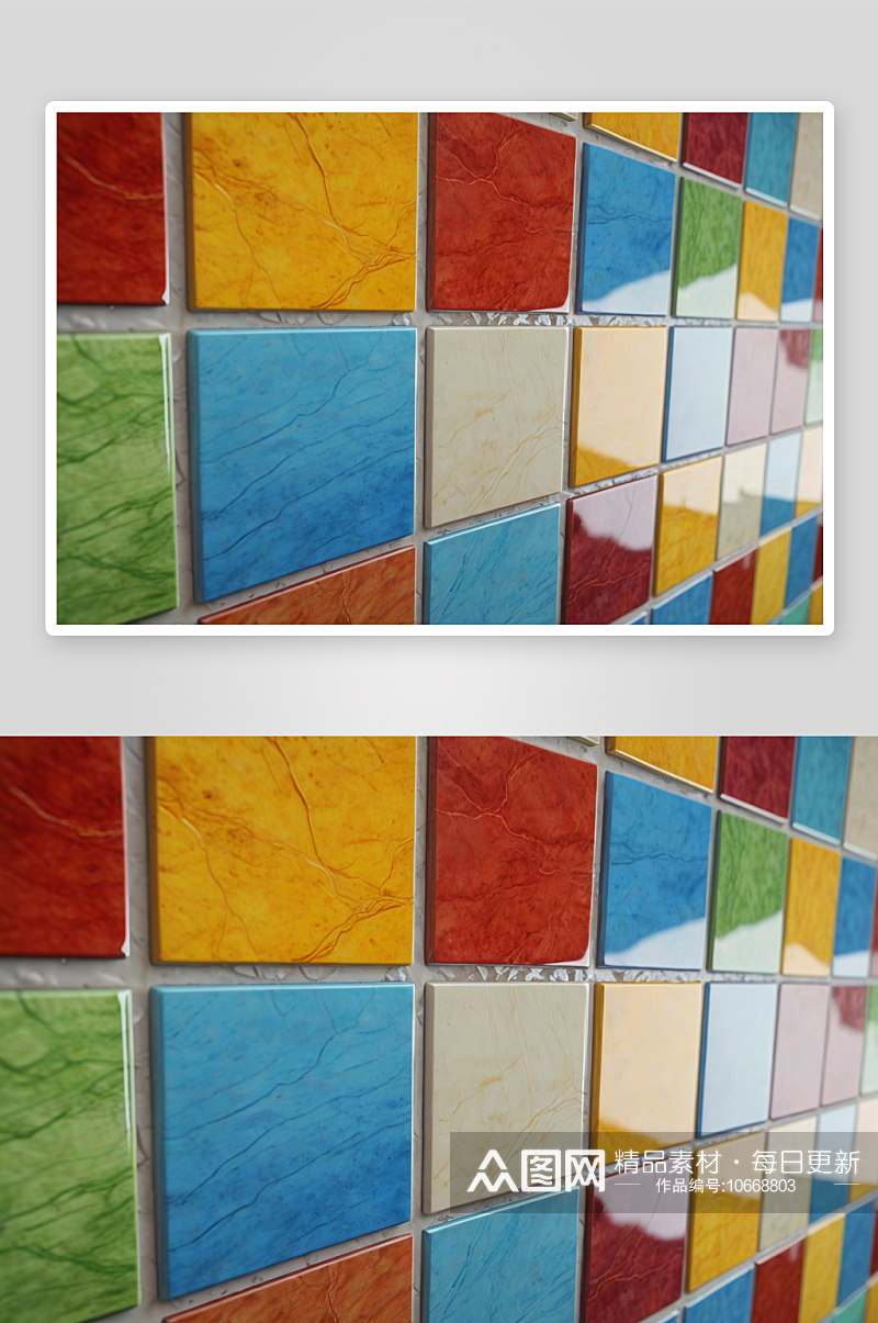 墙五颜六色方形瓷砖图片素材
